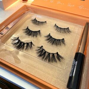 NIB MOXIE Lashes "Wifey" Set - 3 Pairs of Lashes, Magnetic Eyeliner & Tweezers